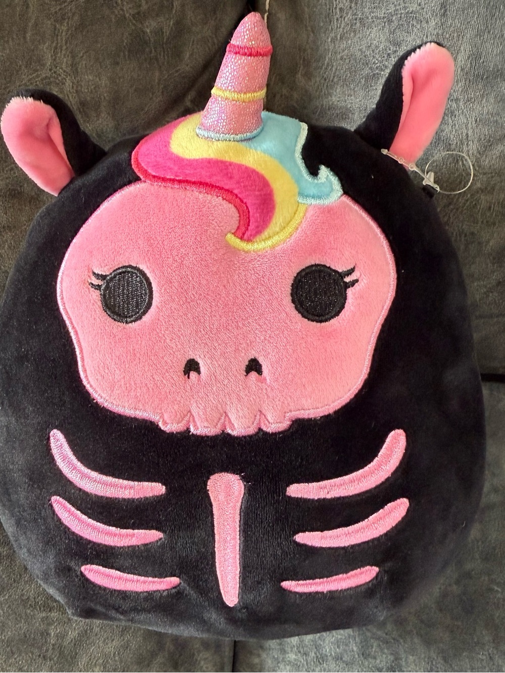 Plush Skeleton Unicorn Kids Toy - Black & Pink squishmallows
